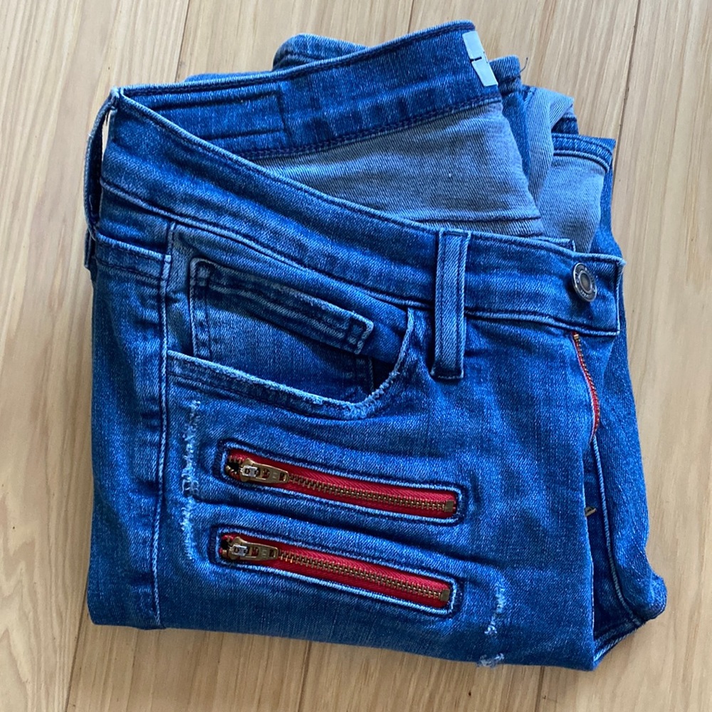 ETIENNE MARCEL Red Zipper Jeans